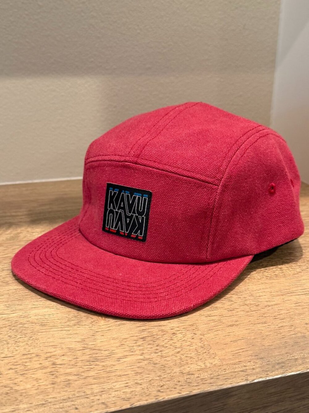 KAVU Red 5-Panel Camp Hat | Gorpcore Hiking Cap | Adjustable
